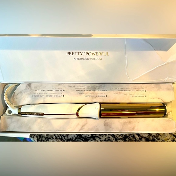 CURLING IRON KRISTIN ESS WAND HAIR TOOL SOFT WAVE 1 1/4” DIGITAL NEW GOLD PIVOTI - Picture 4 of 13